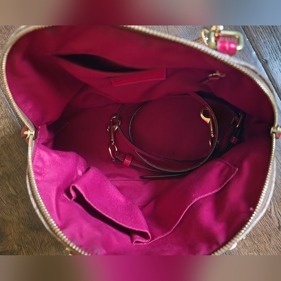 Coach Brown and Red Signature Handbag - Picture 11 of 14